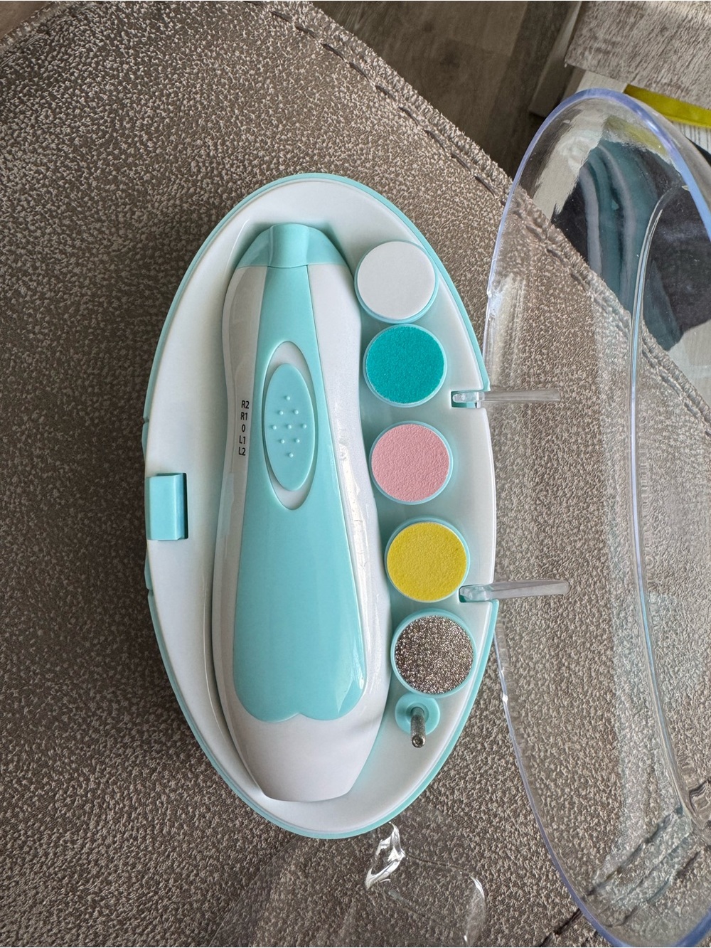 Amazon Kids Nail Grooming Kit - Aqua Blue with Pink, Yellow & Teal Accents